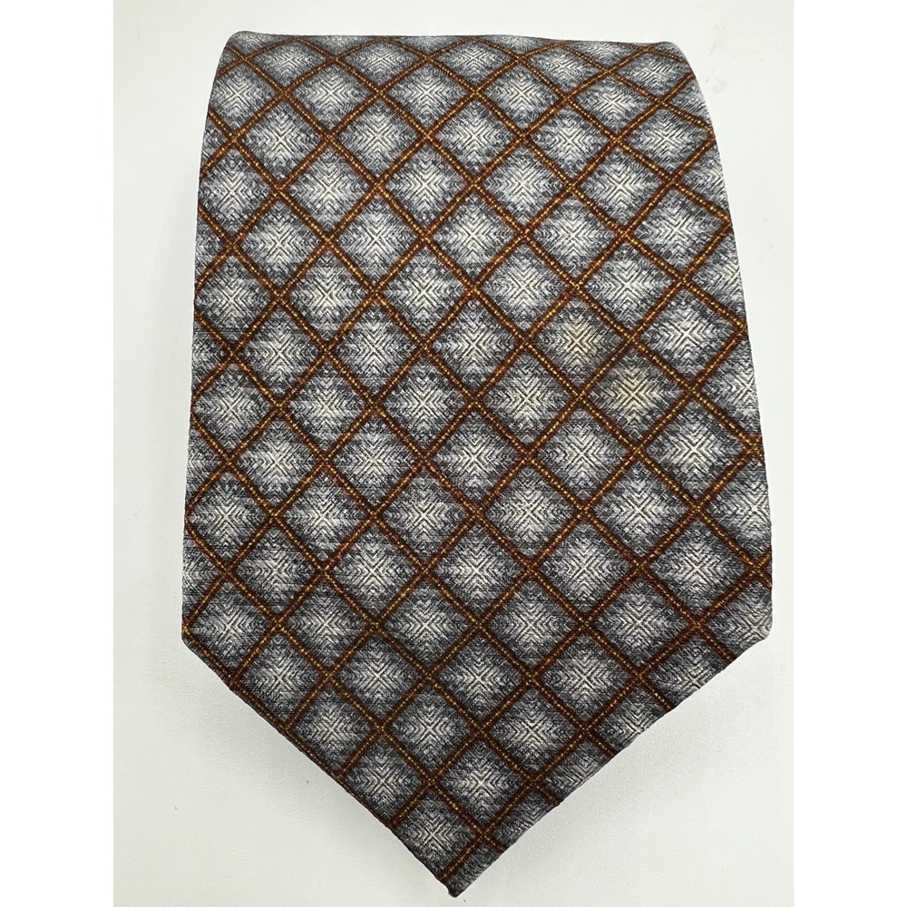 JHANE BARNES Men's Classic Silk Necktie Designer JAPAN Geometric 59"x3.75" EUC